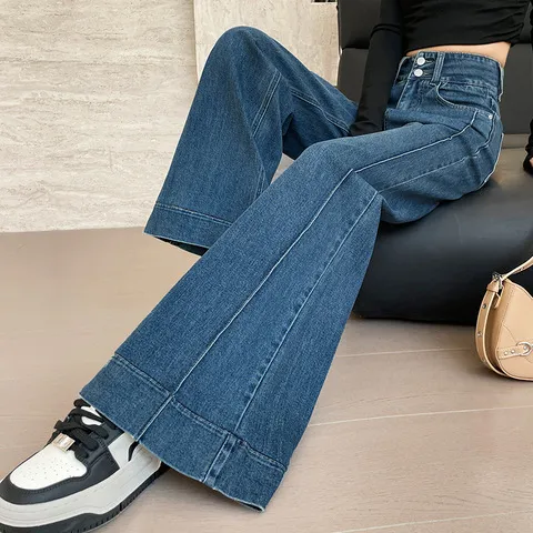 显瘦新款爆款牛仔裤裤子春秋女女直筒垂感深蓝阔腿宽松2025年时尚,女装/女士精品,牛仔裤,淘宝优惠券,粉丝福利购,淘宝优惠卷