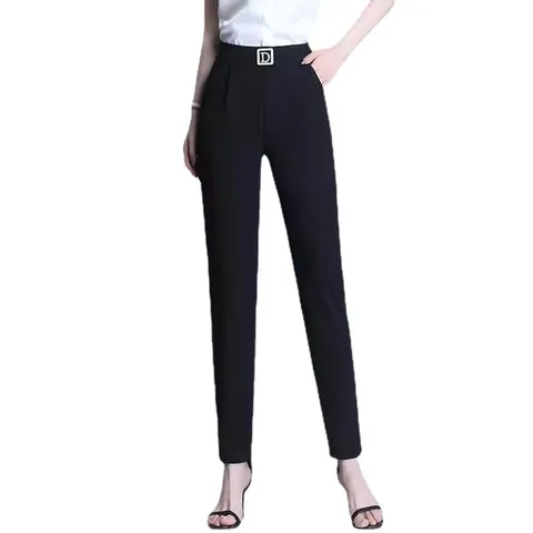 职业裤子女哈伦裤小脚裤西装紧身高腰九分裤黑色百搭显瘦新款潮流