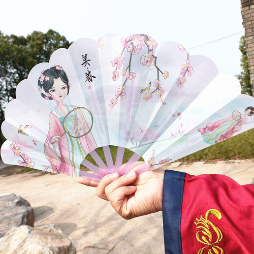 古风中国风七折扇小礼品塑料扇子