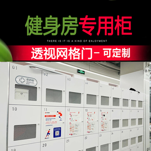 健身房同款 网格透视柜门储物更衣柜子健身馆瑜伽房专用会员柜