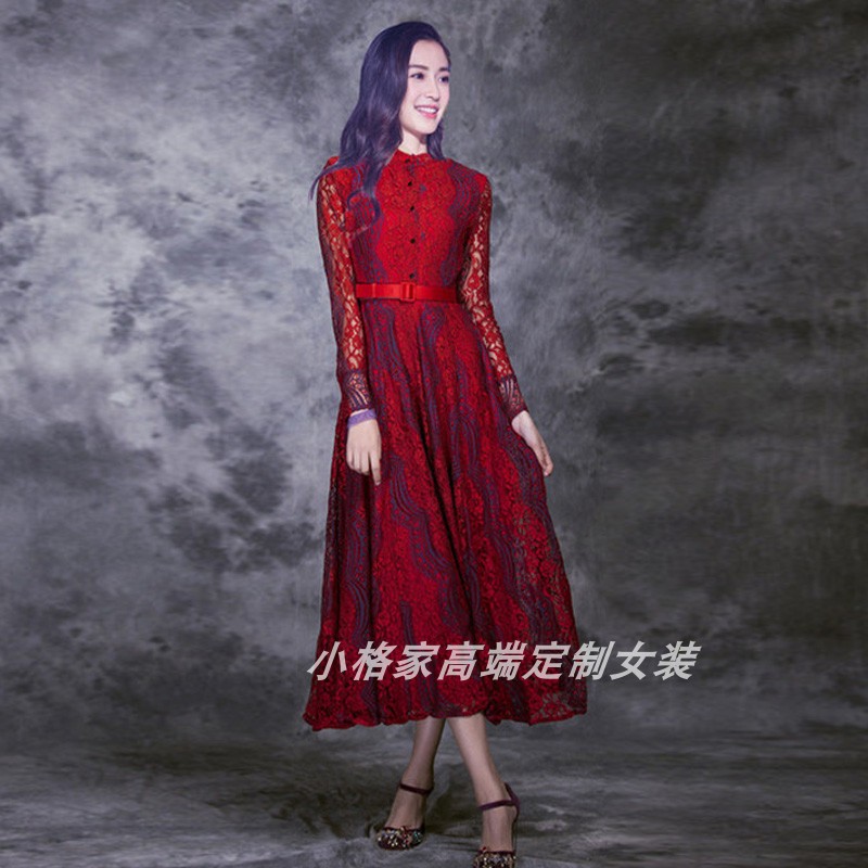 敬酒服新娘秋冬季2024新款复古长款显瘦结婚回门红色礼服连衣裙女