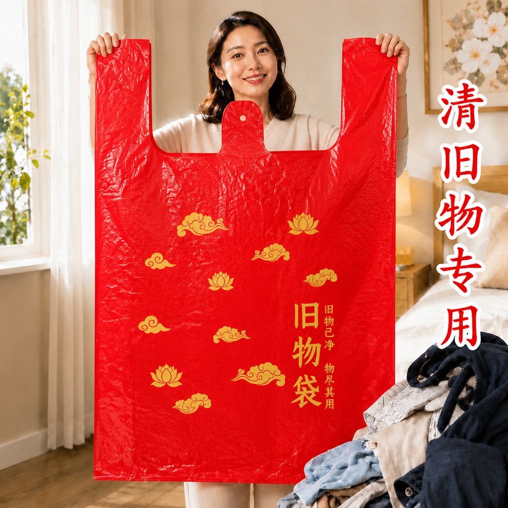 清旧衣红袋1米巨袋红色断舍离图片