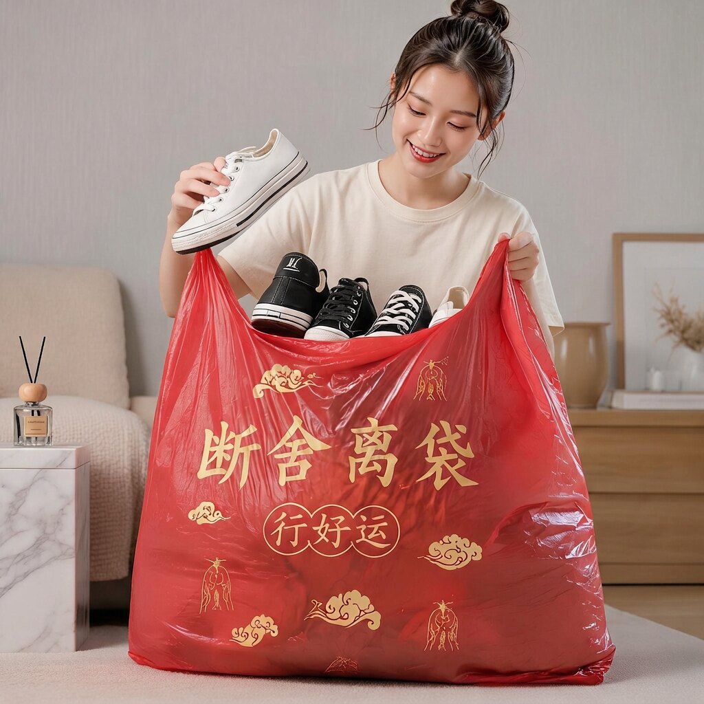 扔鞋子专用除晦转运红袋子图片