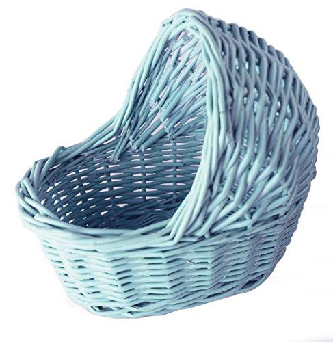 willow cradle baby shower boy basket in blue - 7.