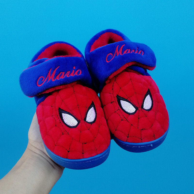 秋冬儿童棉拖鞋包跟男童可爱卡通保暖居家毛毛棉鞋女宝宝室内防滑