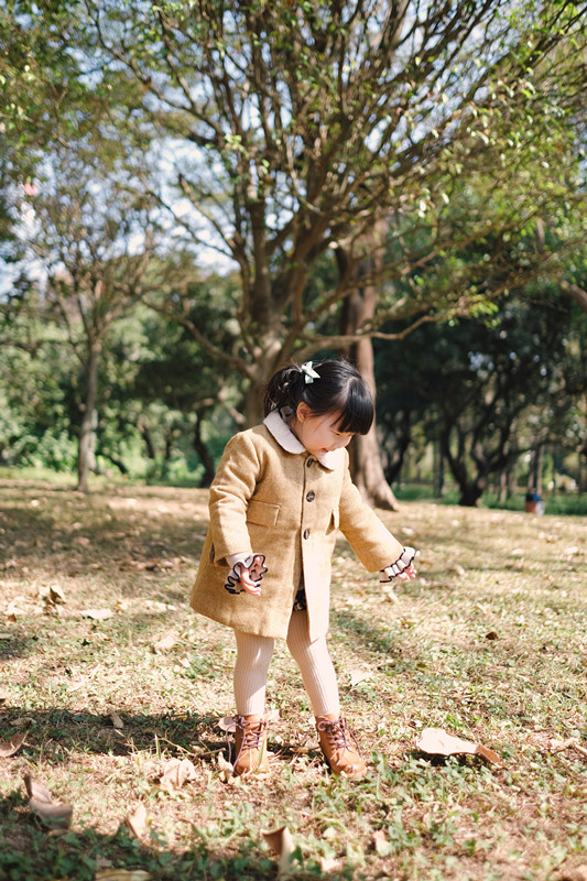 CoeYoKids 男女童气质款羊羔毛可爱羊毛夹棉加厚大衣