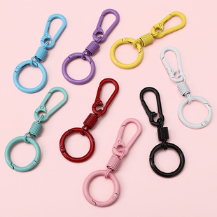 马卡龙色弹簧烤漆钥匙扣彩色喷漆U形门扣diy包包挂件饰品配件
