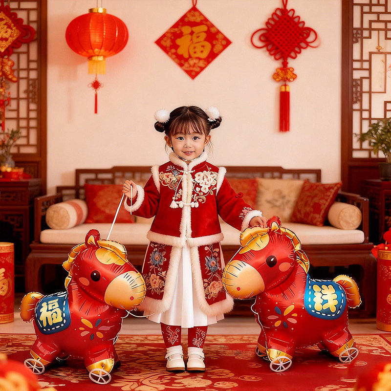 小马气球带轮子马造型气球充气走路儿童礼物拍照道具2026新年马年,节庆用品/礼品,气球,淘宝优惠券,粉丝福利购,淘宝优惠卷