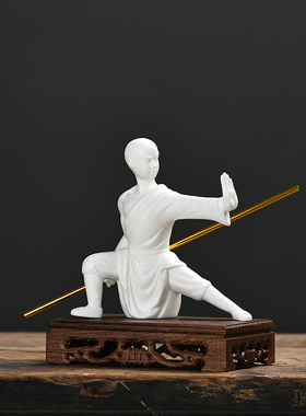 陶瓷紫砂少林寺功夫小子家居摆件