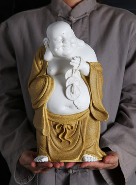大肚笑佛家用陶瓷风水招财摆件