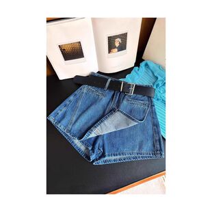 a字牛仔短裤 小个子新品 裙 裙女2026夏季 高腰辣妹蓝色复古牛仔短裤
