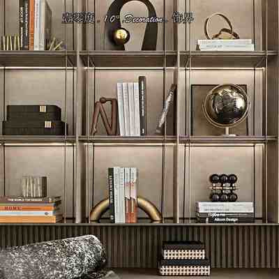 欧式现代样板间客厅电视柜摆件