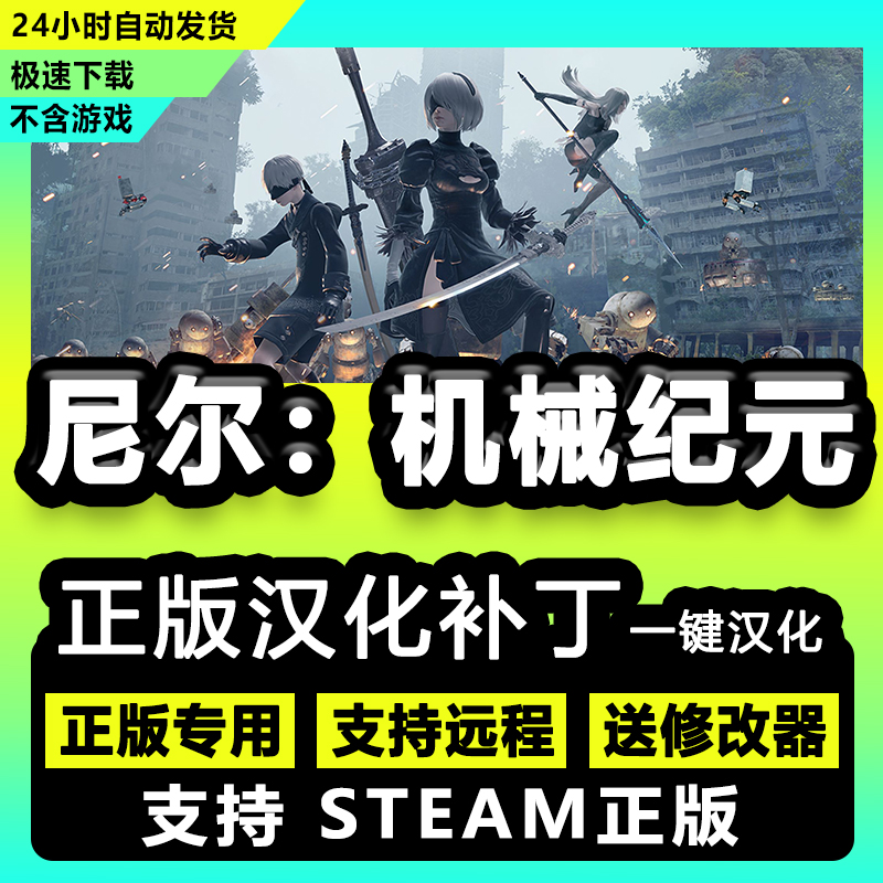 尼尔：机械纪元/中文补丁汉化包 支持steam正版/不含游戏送修改器 电玩/配件/游戏/攻略 STEAM 原图主图