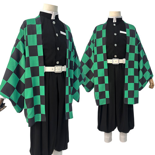 HOLOUNCOSER小欧家鬼灭鬼杀队灶门炭治郎市松纹羽织COS服刺绣C服