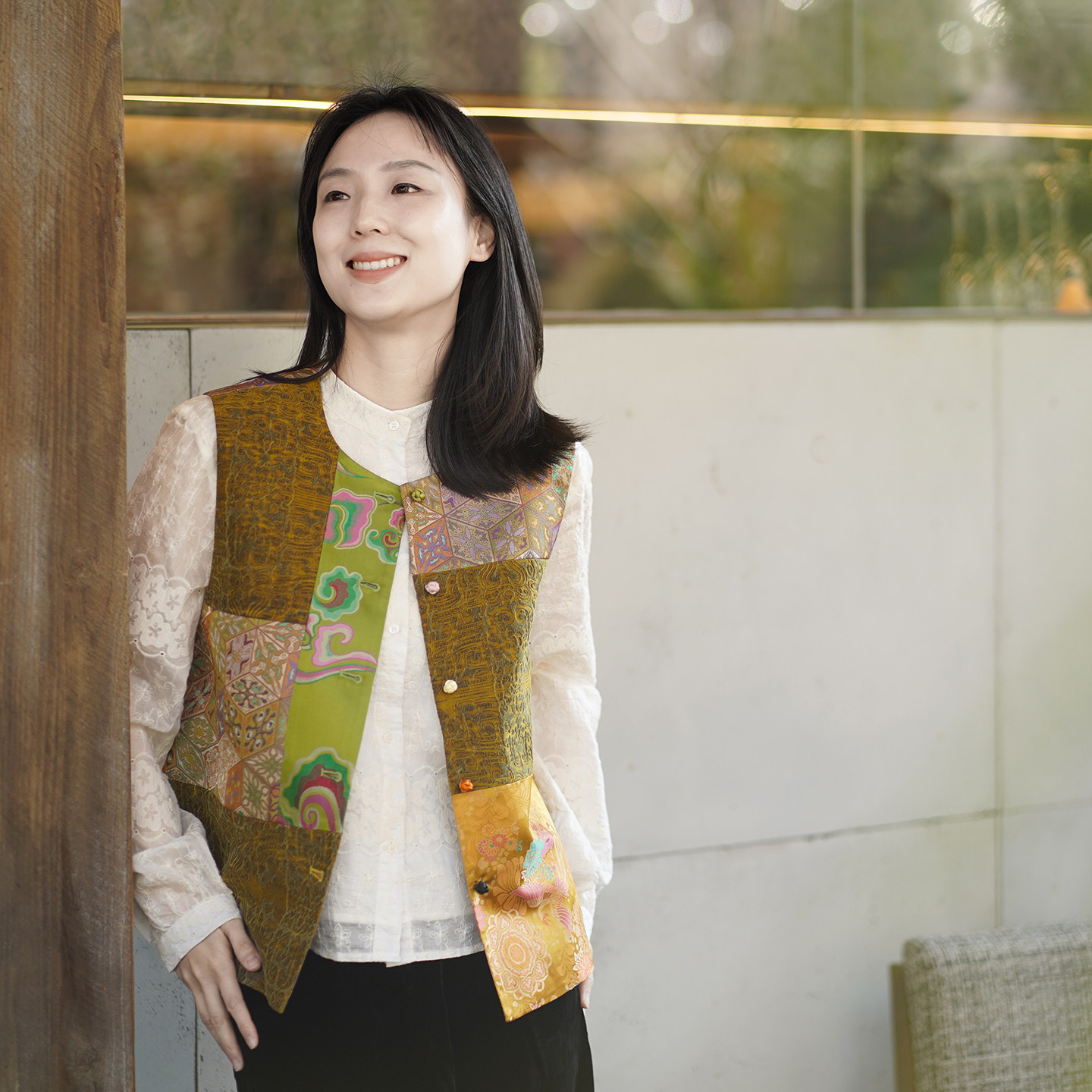 艾绘馆2026年新款桑蚕丝新中式拼接马甲女外穿中式背心春季常规款,女装/女士精品,马夹,淘宝优惠券,粉丝福利购,淘宝优惠卷