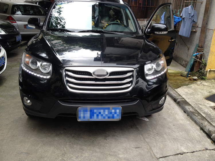 适用于10-12款现代新胜达中网饰条进口圣达菲前中网饰条前脸改装