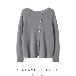 开衫 云朵般气质100纯羊绒圆领薄款 瞬间美到惊艳 好美好美