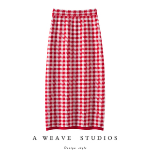 羊绒针织包臀裙子 加厚纯羊绒半身裙女中长款 气质爆棚 太好穿了