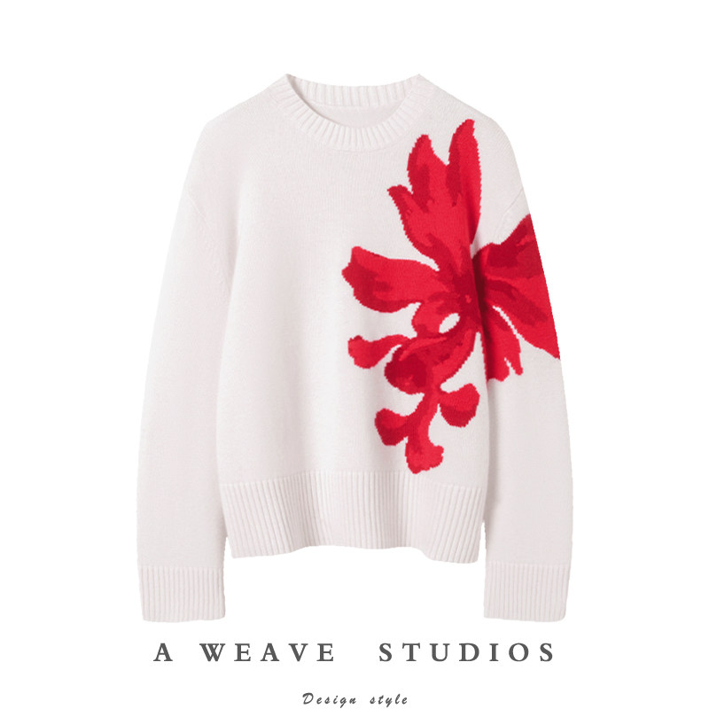 金鳞新春系列~时尚新年战袍100%纯山羊绒套头针织毛衣女2024春,女装/女士精品,羊绒衫,淘宝优惠券,粉丝福利购,淘宝优惠卷