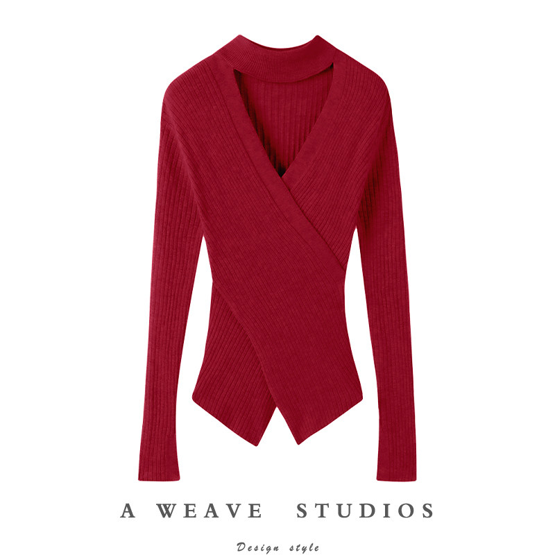 无法拒绝的美~不规则交叉V领挂脖羊绒针织衫女修身纯羊绒打底衫,女装/女士精品,羊绒衫,淘宝优惠券,粉丝福利购,淘宝优惠卷