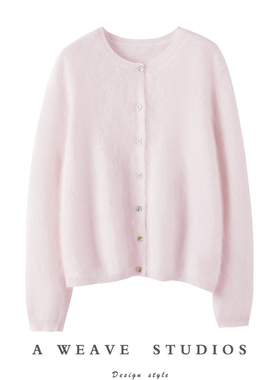 100%山羊绒拉绒小香风女士外套baby软糯