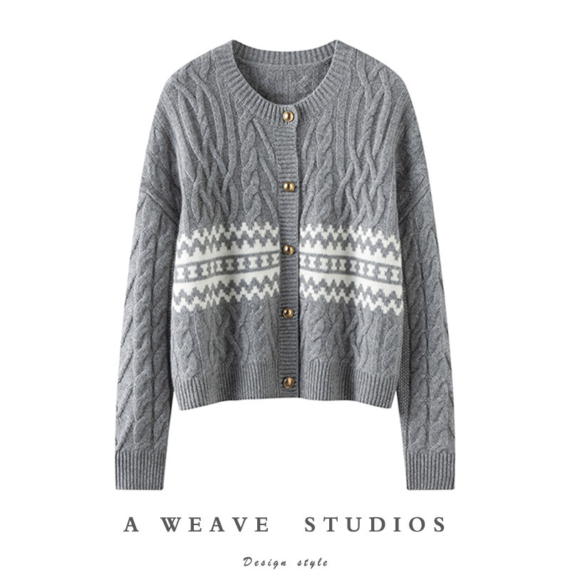 金贝绒〓绒+〓杏色复古提花金扣圆领绞花羊绒毛衣开衫女2024新款,女装/女士精品,羊绒衫,淘宝优惠券,粉丝福利购,淘宝优惠卷