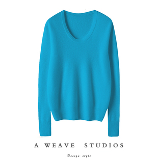 金贝绒五色 经典显瘦大圆领弹力坑条针织羊绒打底衫女2024秋