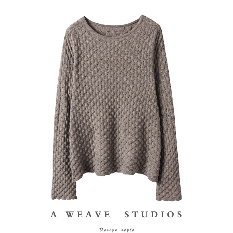 如此美丽！鱼鳞纹慵懒风羊绒衫宽松亲肤遮肉长袖针织衫女秋冬毛衣,女装/女士精品,羊绒衫,淘宝优惠券,粉丝福利购,淘宝优惠卷