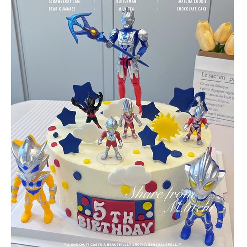 奥特曼超人怪兽蛋糕装饰银河战士泽塔拿武器赛罗迪迦男孩生日插件