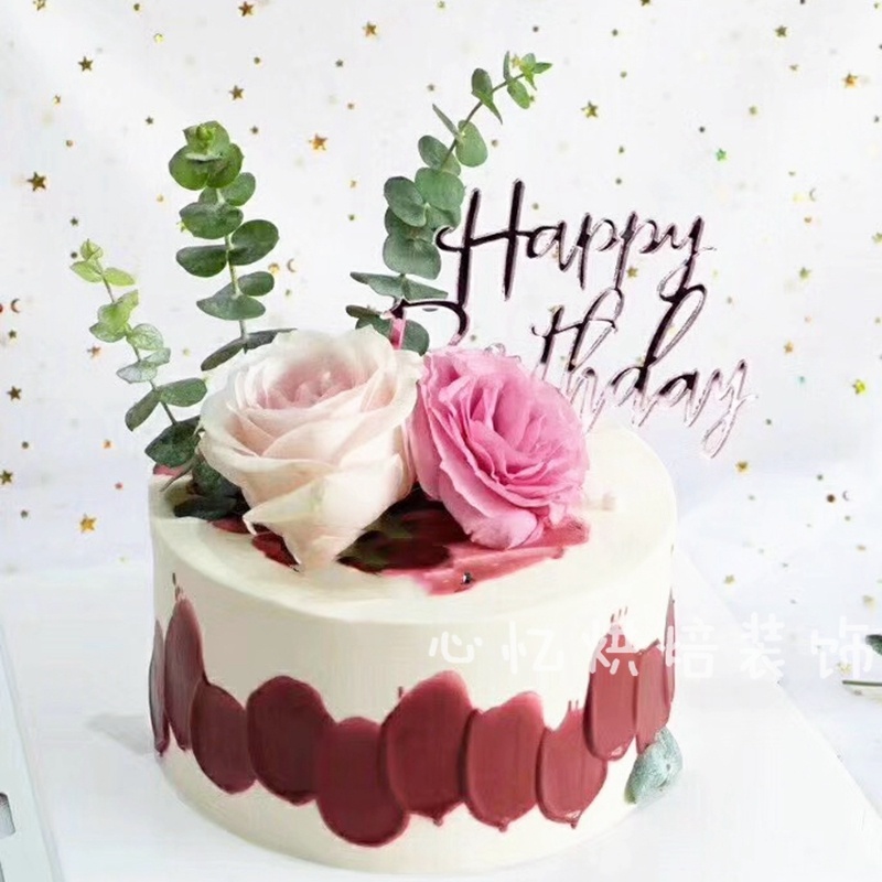 蛋糕装饰绿叶树叶仿真绿植尤加利鲜花蛋糕装饰草森系派对蛋糕装扮