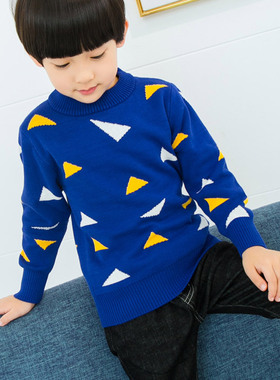 男童春秋上衣长袖毛衣加厚儿童针织衫大童纯棉小孩打底毛线衣童装