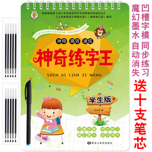 练字王学生版小学描红本凹槽练字帖练字板宝宝写字练习本汉字拼音偏旁唐诗一年级二年级三年级四年级五年级六年级轻松练字同步训练