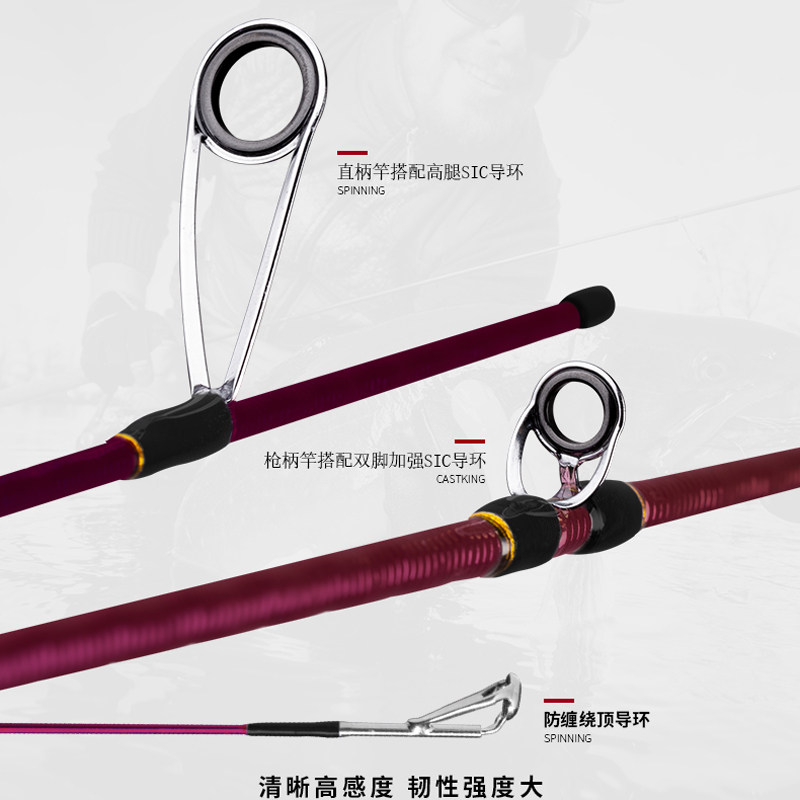 18米225j米L调微物马口竿根钓枪柄直柄远投型实心杆梢路亚杆鳜