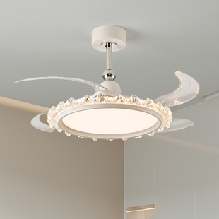 2025新款隐形风扇灯餐厅客厅卧室一体LED智能吊扇灯奶油风