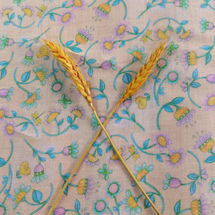 雅雅之花  纯天然数码印花布料面料女装连衣裙长裙女装夏薄旗袍