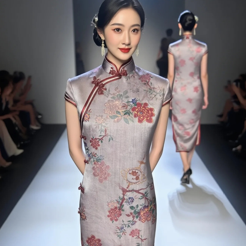 苎麻不易皱易排汗中国风连衣裙