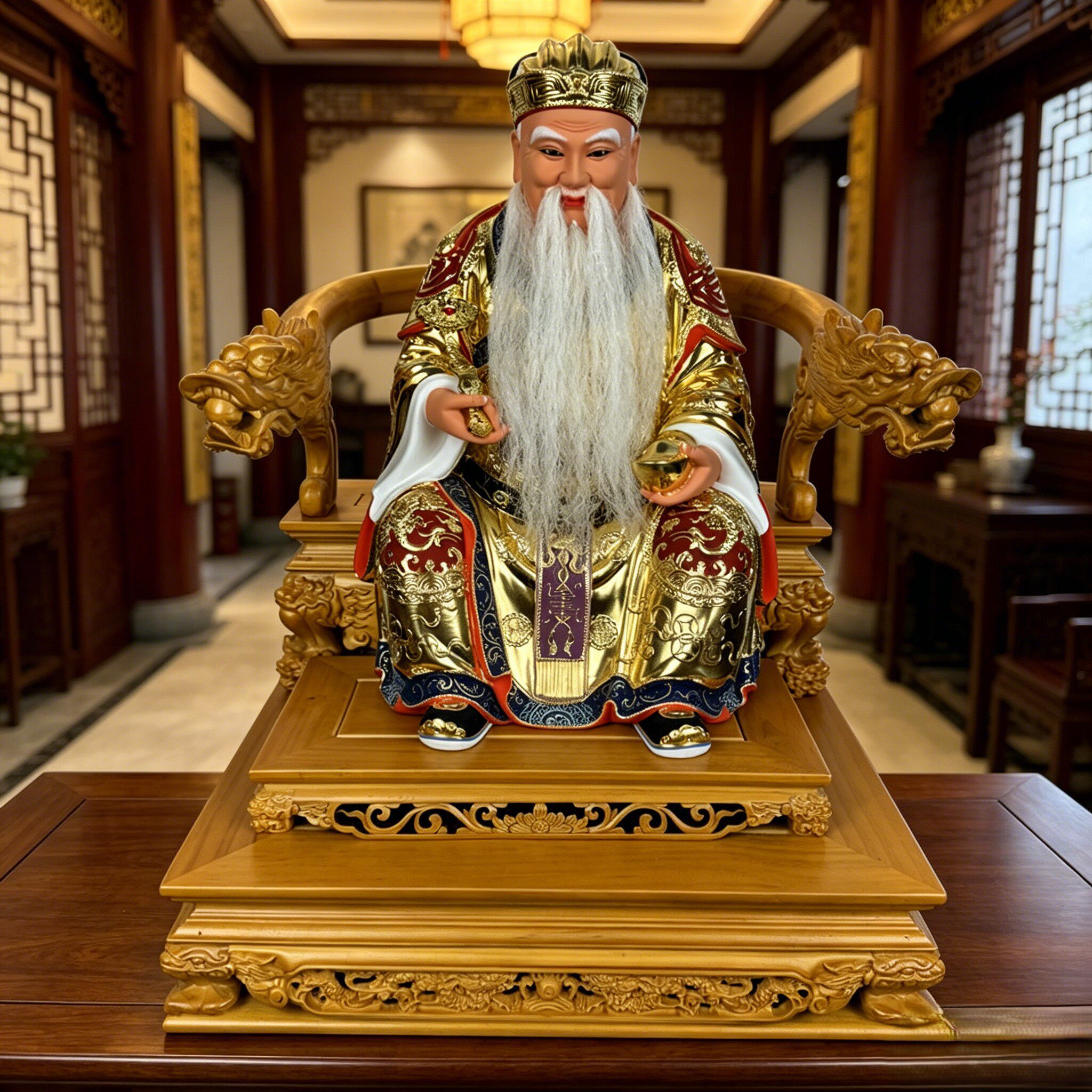 一尺脱身福德正神大伯公香樟木居家供奉佛像地主神12寸土地公神像