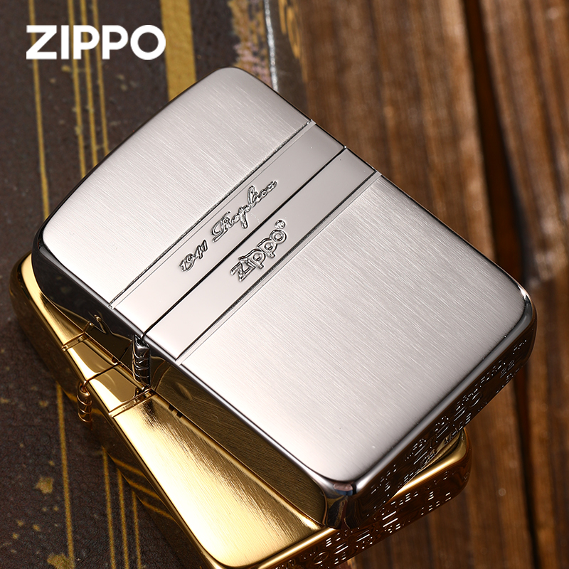 ZIPPO打火机官方正品 防风芝宝拉丝复刻商标起源送男士友生日礼物