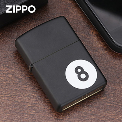 zippo打火机彩印台球黑8号