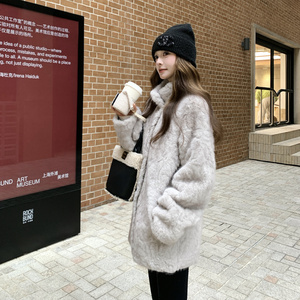 (主推)加厚环保水貂毛皮毛一体 外套 D2623-P195-K298图片