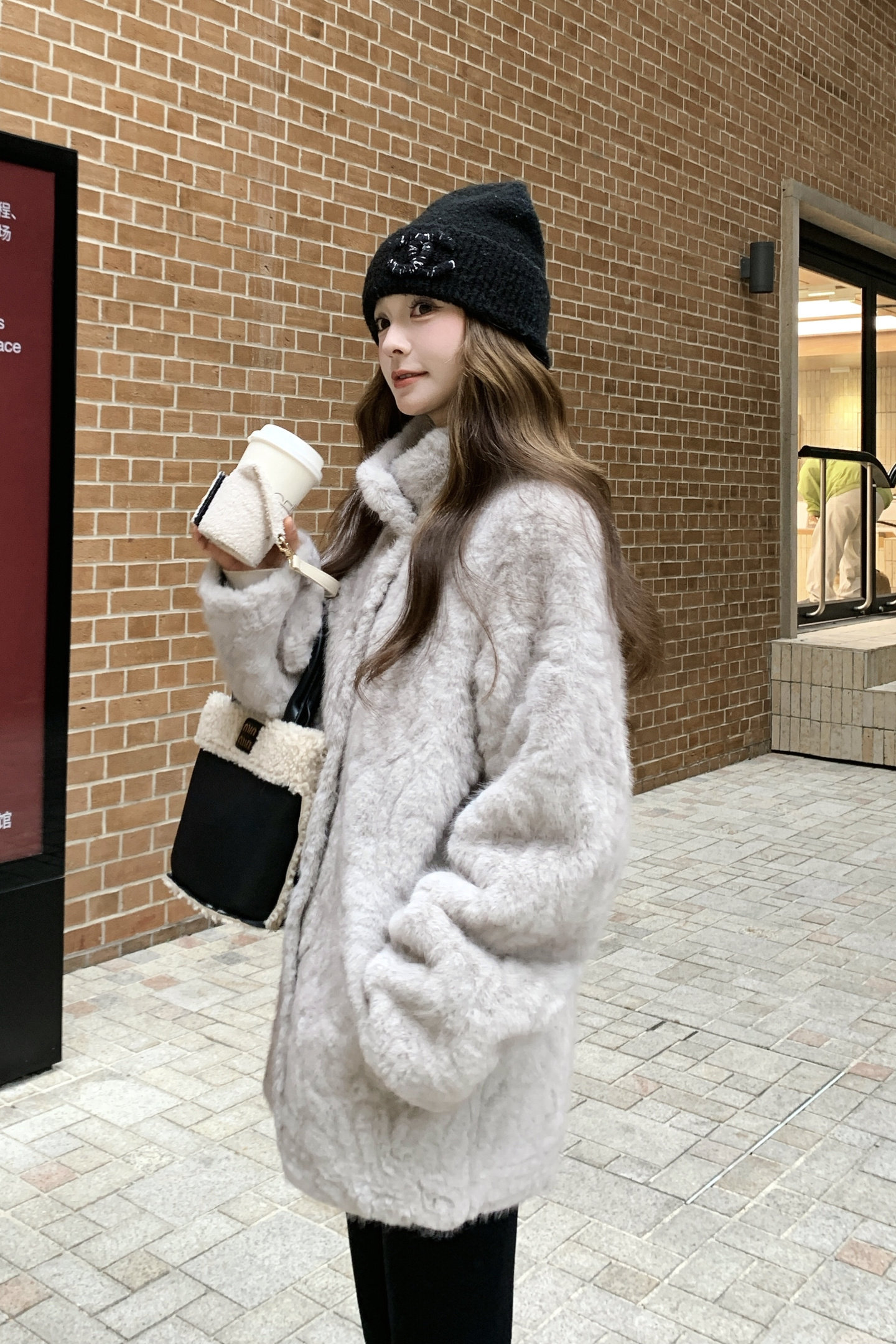 ()加厚环保水貂毛皮毛一体外套D2623-P195-K298,女装短外套,2C373