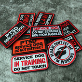 服务狗徽章训练狗士气章魔术贴刺绣导盲犬衣章刺绣魔术贴衣服贴章