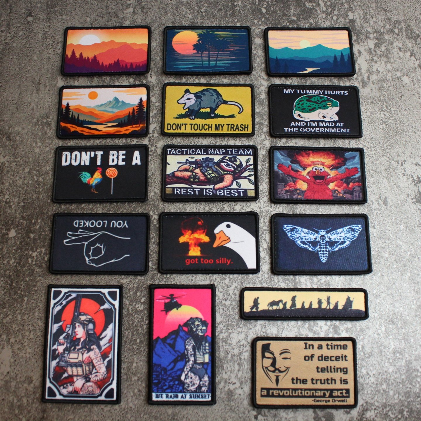 日出日落风景动漫印刷魔术贴章个性背包贴章士气章创意臂章胸章