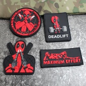 臂章士气章创意徽章 个性 漫威死侍PVC软胶魔术贴章 勾面背包贴章