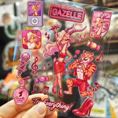 原创电影动物城2夏奇羊歌手try everything转印贴防水防晒水晶标