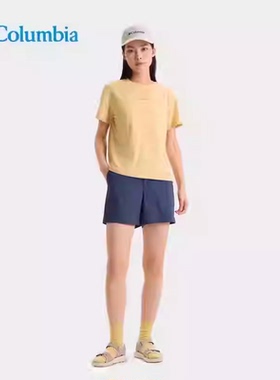 2025春夏新款Columbia哥伦比亚女户外吸湿运动圆领短袖T恤XL7660