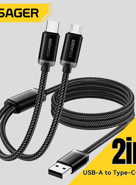Essager Micro USB Cable Type C Cable 2.4A Fast Charger Data 2 in 1 Quick Charging Cord For Realme