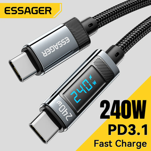 Essager 240W USB Type C To USB C Cable 100W PD 3.1 For Macbook Pro Xiaomi Samsung Laptop USBC Cord