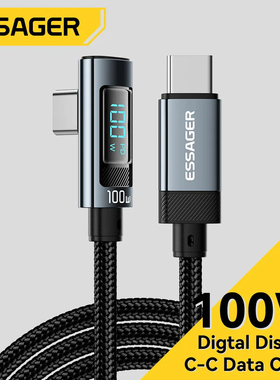 Essager PD100W USB Type C Cable 90 Degree 5A Fasting Charing For Macbook Xiaomi Samsung Huawei