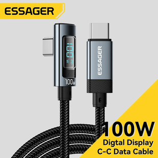 Essager PD100W USB Type C Cable 90 Degree 5A Fasting Charing For Macbook Xiaomi Samsung Huawei
